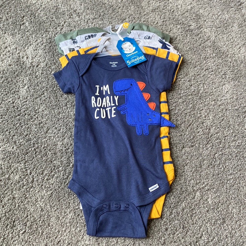 Baby One-Piece 5 piece bundle set, size 3-6 months
